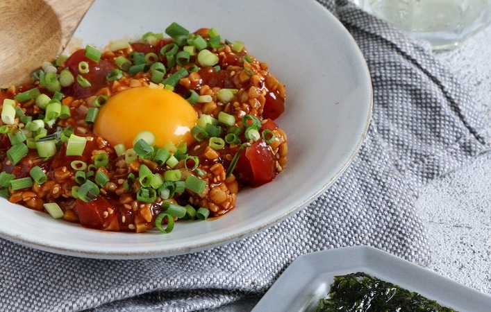 ぐっちの推しネタをアレンジ！ねっとりネバネバがクセになる「まぐろ納豆ユッケ」
