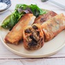 外はパリッ、中はジューシー！きのこと秋なすの旨味がたっぷりな「秋っぽ春巻き」