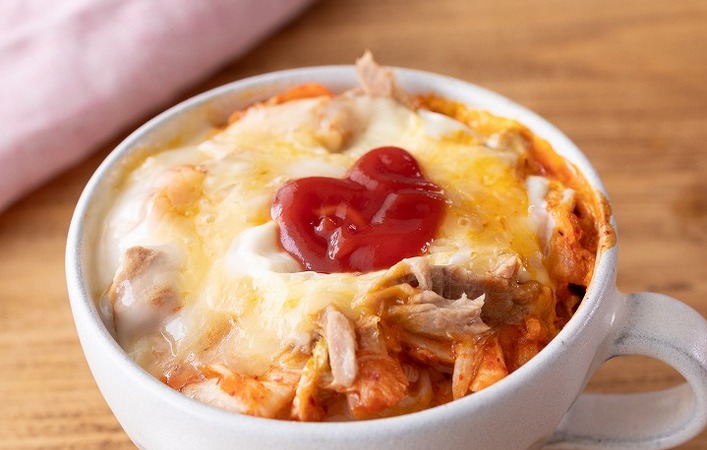 包丁不要！レンチンで作る栄養ばっちりズボラ飯「キムチツナチーズごはん」