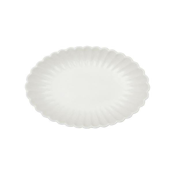 新輪花オーバル皿ミニ マットホワイト