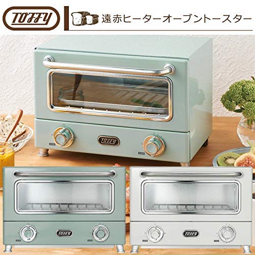 Toffy トフィ ラドンナ LADONNA 遠赤ヒーターオーブントースター K-TS3 遠赤外線 新生活 一人暮らし お手頃 おしゃれ 北欧風 レトロ 人気 (ペールアクア K-TS3-PA)