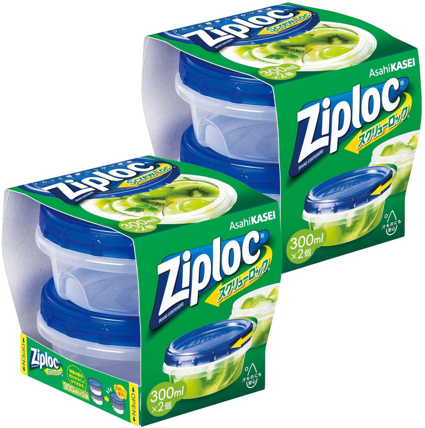 【まとめ買い】 ジップロック スクリューロック 保存容器 300ml (2個入)×2個 