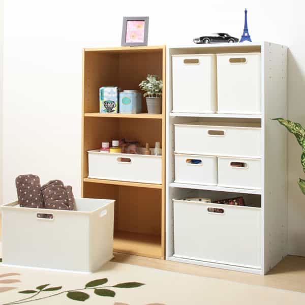 〔幅19.2×奥行26.4×高さ23.6cm〕インボックス　タテハーフ(DBR)